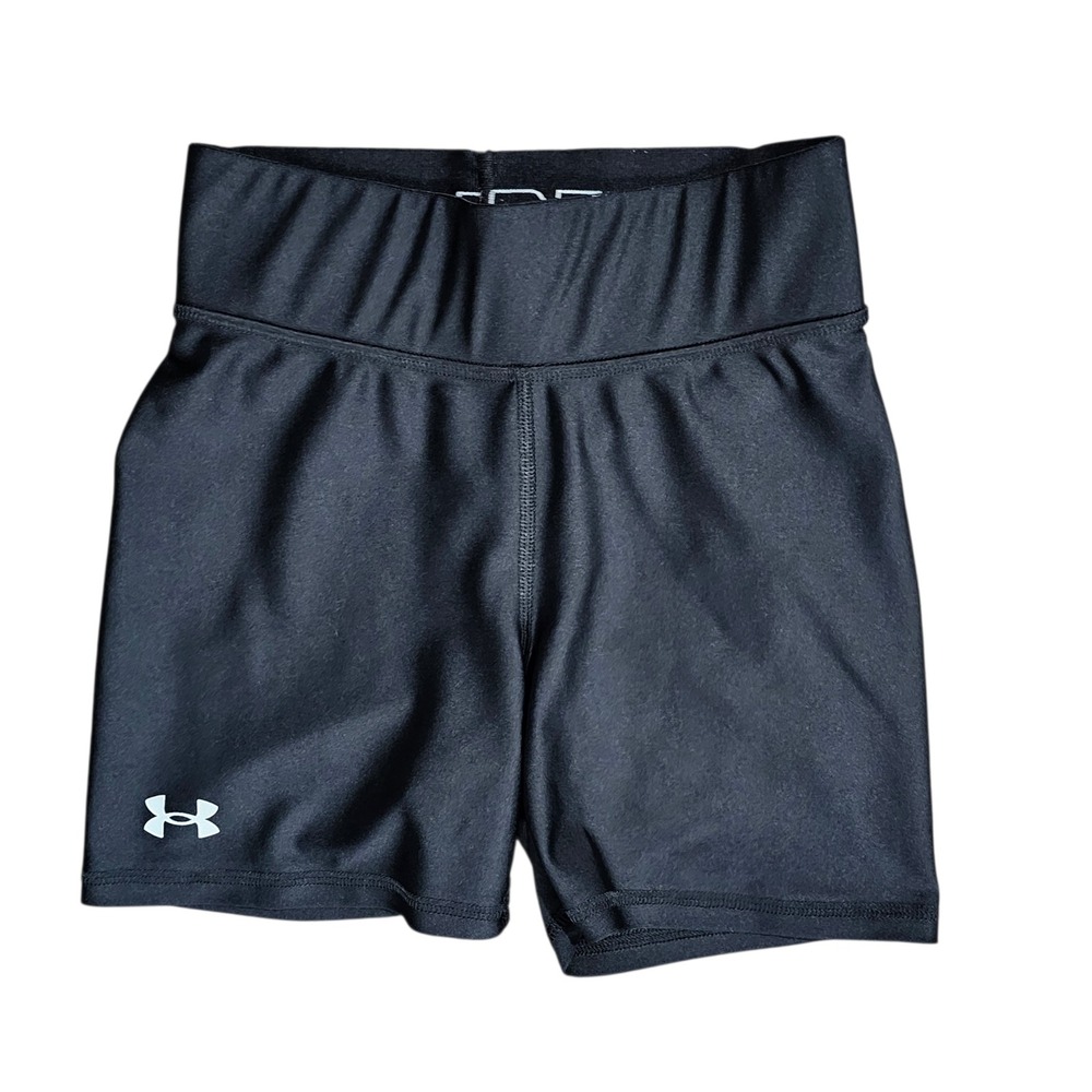 Under Armour HeatGear‎ Womens XS Black Compression Shorts Athletic 1351243